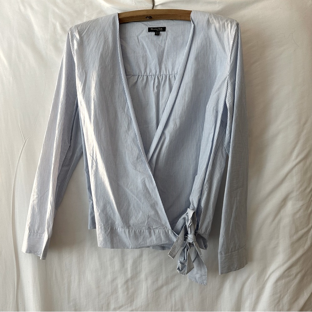 Massimo dutti blue stripe wrapped shirt